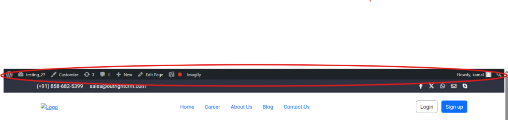 Admin Bar Being Visible