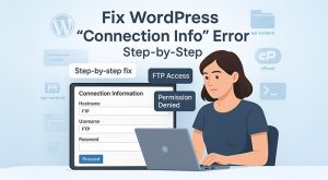 Stuck at "Connection Information" in WordPress?