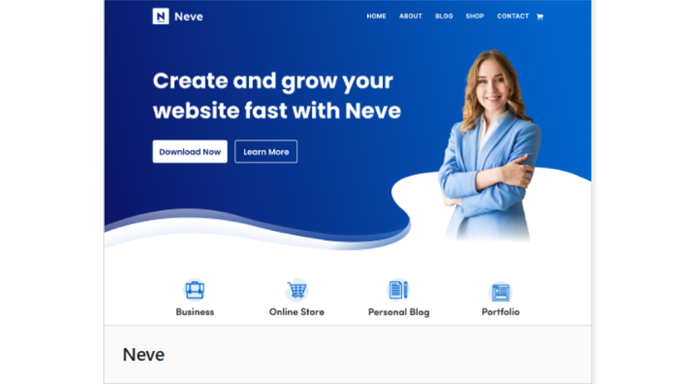 Creates and grow your website fast with neve