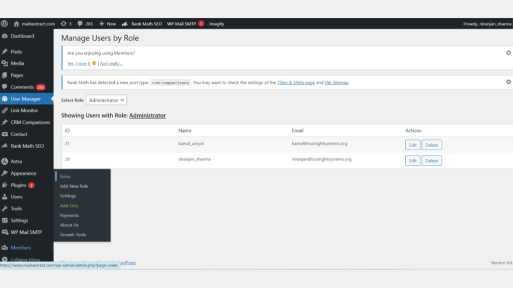 Practices for User Role Management