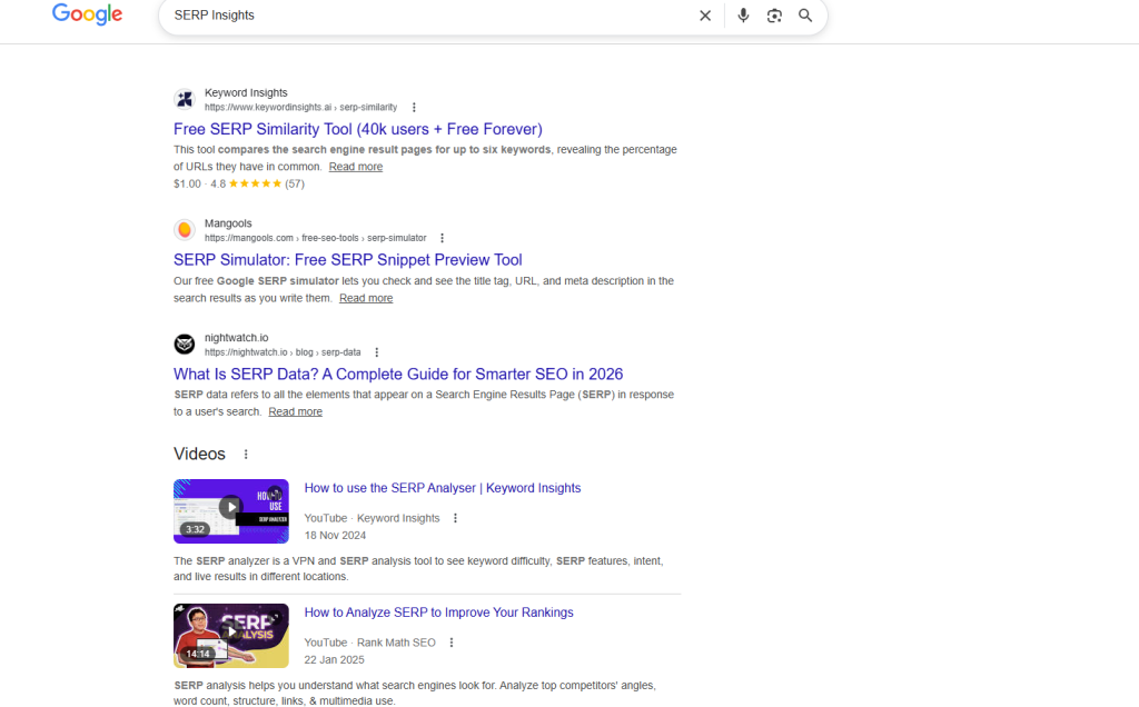 Check Search Intent Signals
