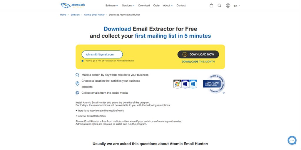 Atomic Email Hunter