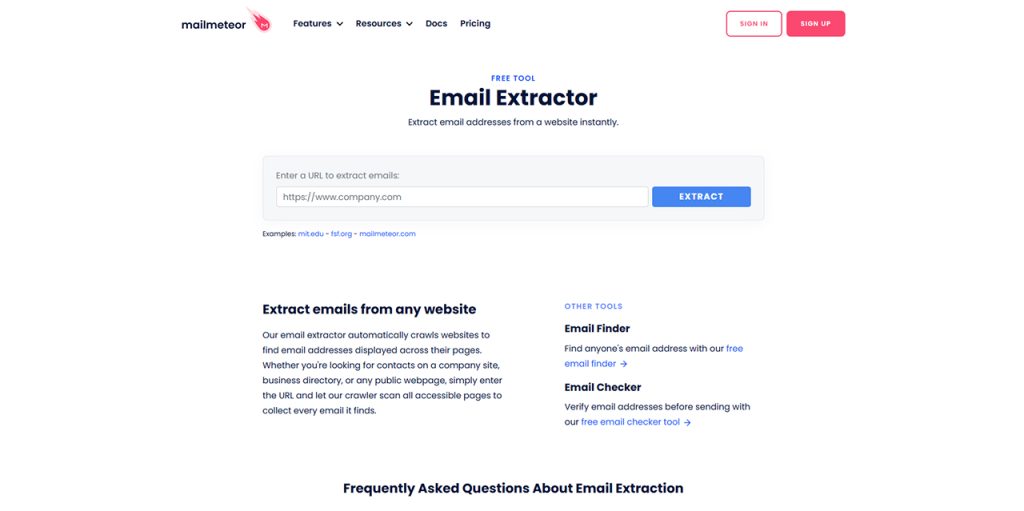 Mailmeteor Email Extractor