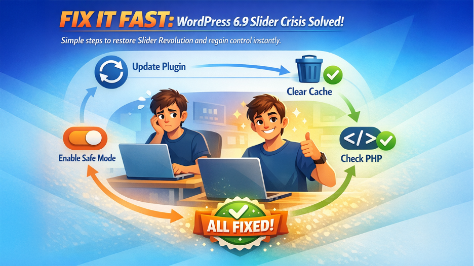 How to Fix WordPress 6.9 Broke Slider Revolution (Step-by-Step Guide)