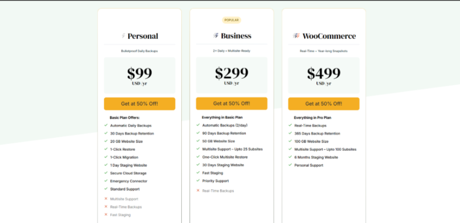 BlogVault Pricing