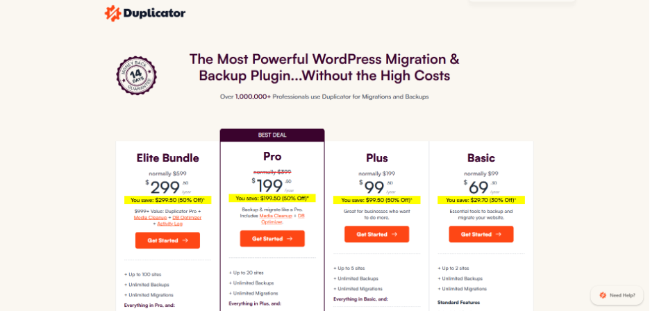 Duplicator Pricing 