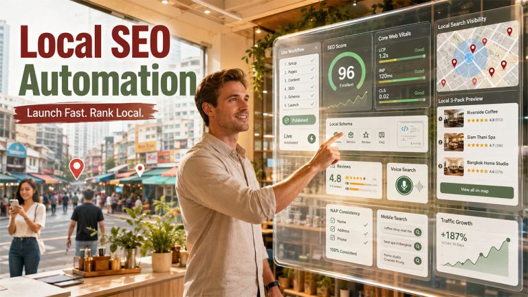 Local SEO strategies in WordPress helping businesses improve local search rankings, attract nearby customers, and optimize automated website workflows