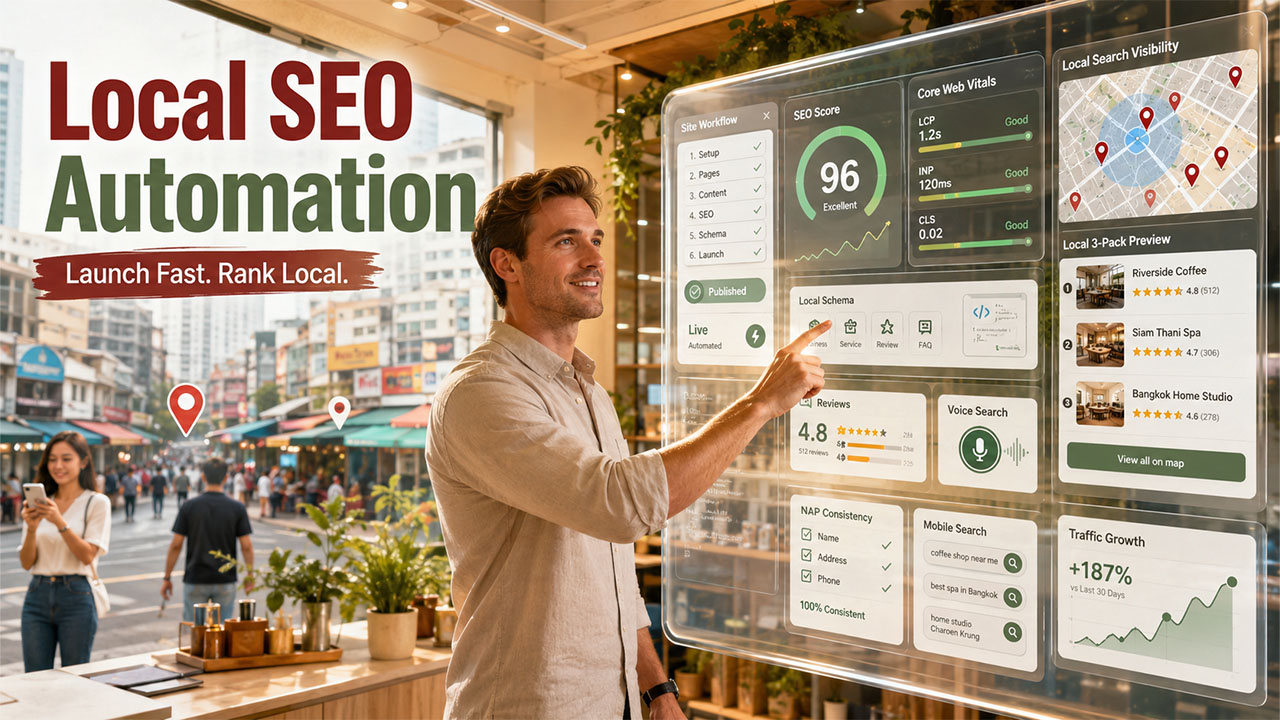 Local SEO strategies in WordPress helping businesses improve local search rankings, attract nearby customers, and optimize automated website workflows