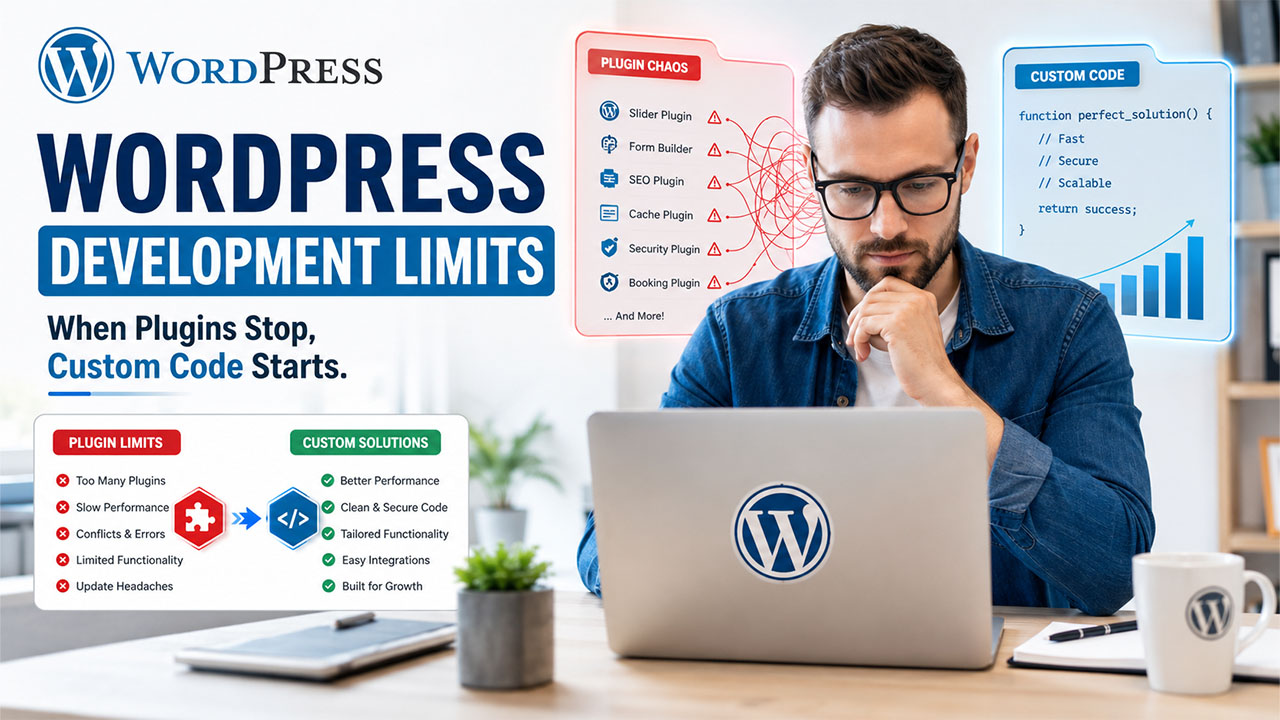 Custom WordPress development for improving website performance, scalability, and advanced business functionality