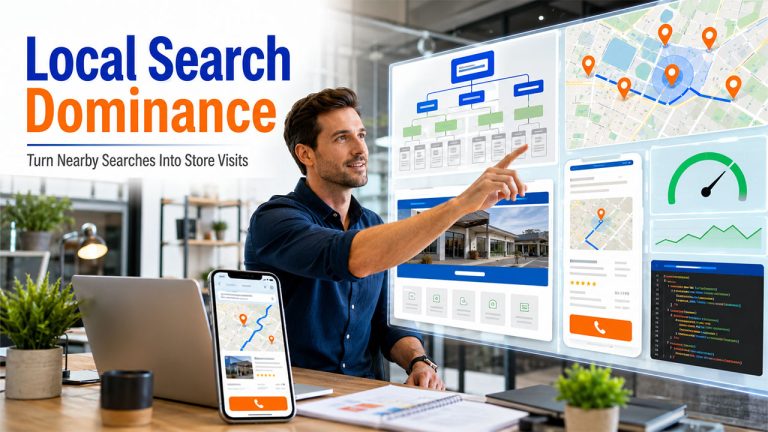 WordPress website optimized for local search dominance using local SEO, schema markup, mobile optimization, and Google Business Profile.