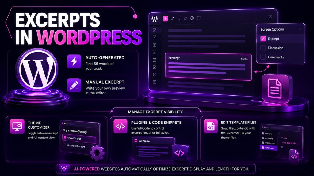 Excerpts in WordPress