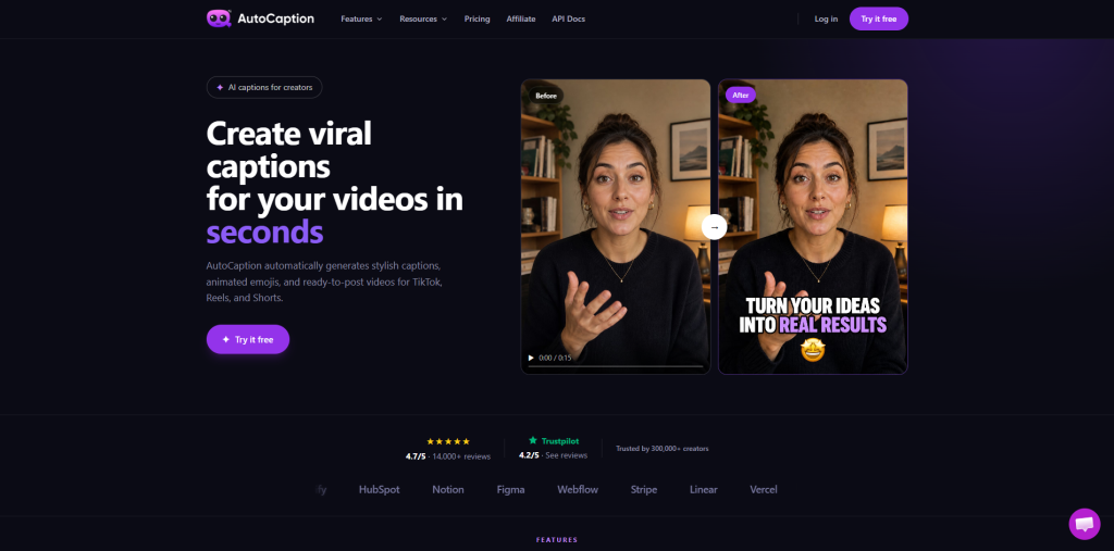 AutoCaption developer-friendly API for multi-platform video captions