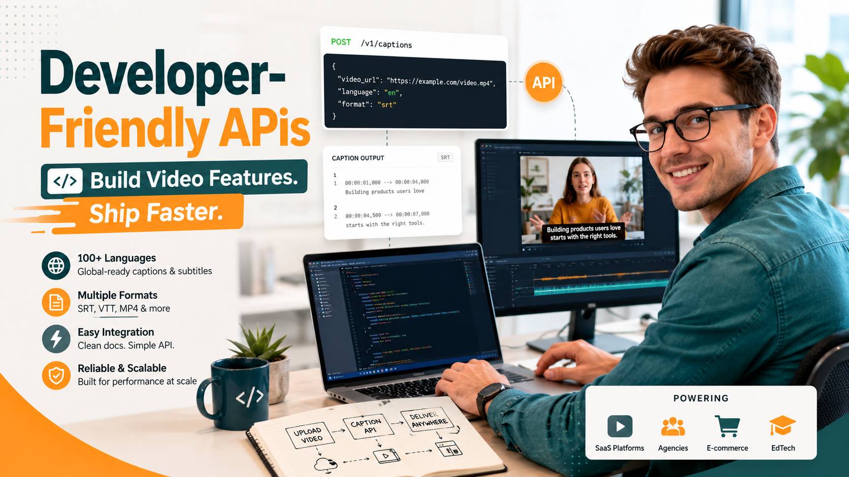 Developer-friendly APIs for video captions and subtitles